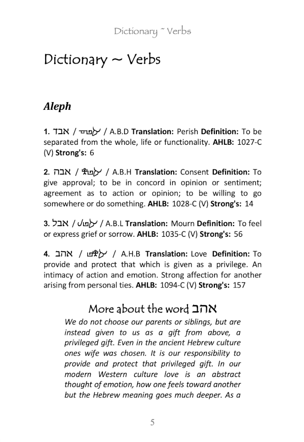 Book ancient hebrew dictionary